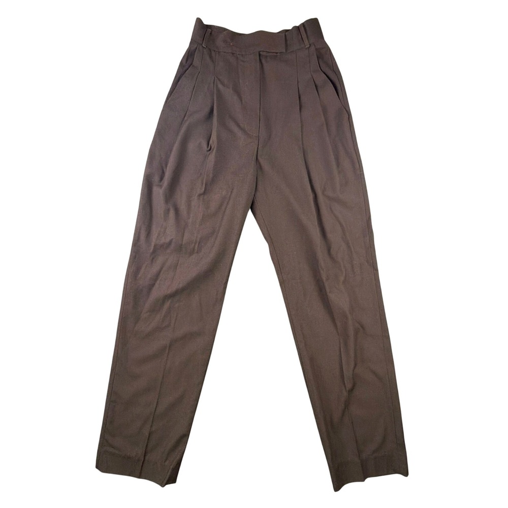 Pixie Market Vintage High Waisted Pleated Trousers XS Brown Straight Leg Slacks